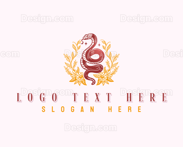 Boho Flower Snake Logo