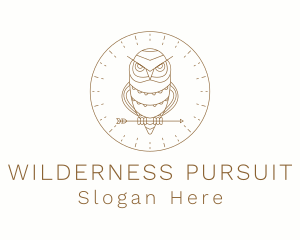 Perched Owl Arrow logo design