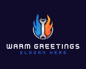 Mechanical Thermal Wrench logo design