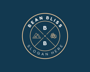 Minimalist Mountain Coffee Bean logo