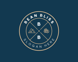 Minimalist Mountain Coffee Bean logo design