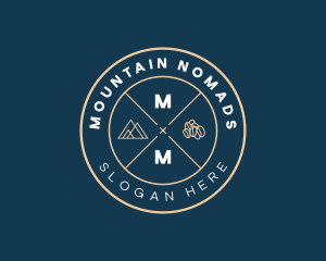 Minimalist Mountain Coffee Bean logo design