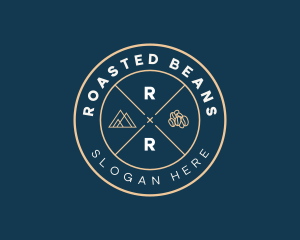 Minimalist Mountain Coffee Bean logo design