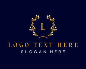 Floral Wreath Crest logo