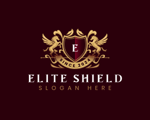 Luxury Stallion Pegasus Shield logo design