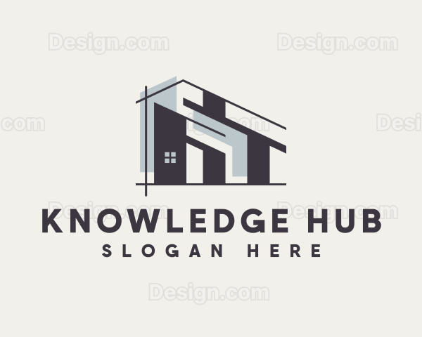 Architecture House Blueprint Logo