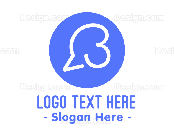 Speech Bubble Number 3 Logo