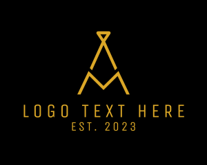 Modern Necktie Letter M logo