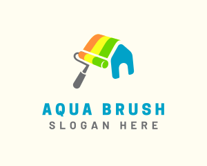 Paint Roller House logo design