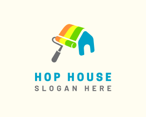 Paint Roller House logo design