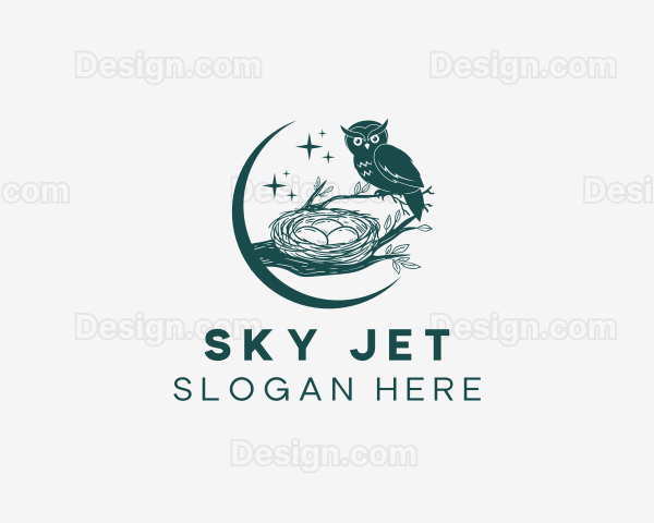 Owl Bird Nest Logo