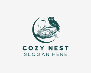 Owl Bird Nest logo