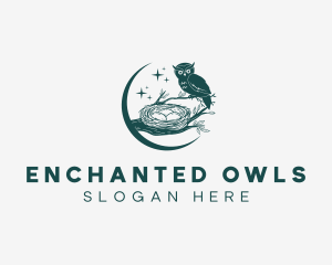 Owl Bird Nest logo