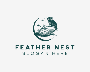 Owl Bird Nest logo design