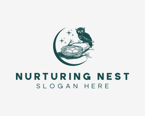 Owl Bird Nest logo design