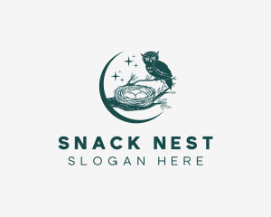 Owl Bird Nest logo design