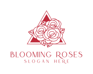 Red Roses Bouquet logo design