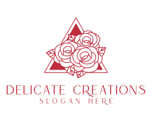 Red Roses Bouquet logo design