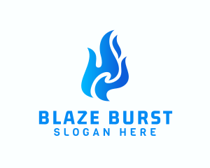 Flaming Fire Torch logo design