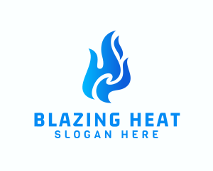 Flaming Fire Torch logo design