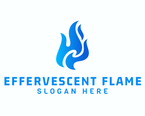 Flaming Fire Torch logo design