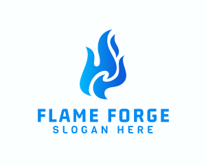 Flaming Fire Torch logo design