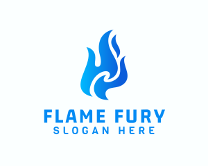 Flaming Fire Torch logo design