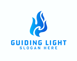 Flaming Fire Torch logo design