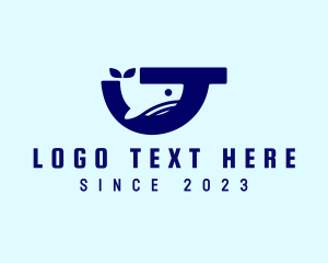 Letter - Whale Fish Letter J logo design