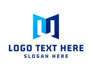 Multiplayer - Three Dimensional Geometric Letter M logo design