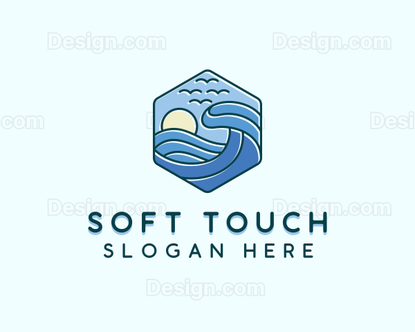 Beach Sea Waves Logo