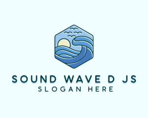 Beach Sea Waves logo design