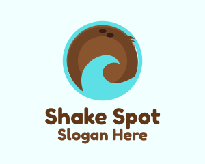 Brown Coconut Wave  logo design