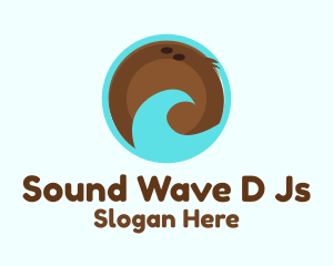 Brown Coconut Wave  logo design