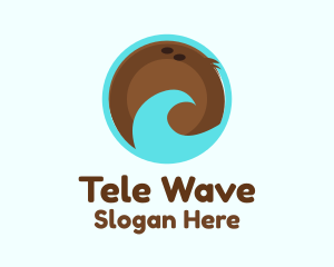 Brown Coconut Wave  logo design