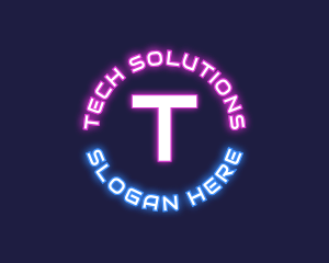 Neon Tech Lettermark  logo design