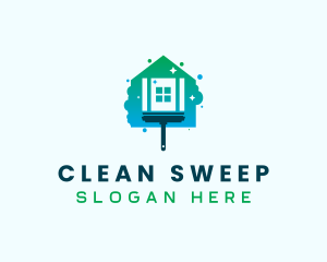 Clean Squilgee Housekeeping logo design