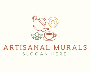 Teapot Tea Cup logo design