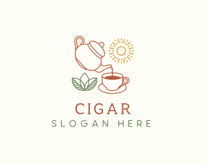 Teapot Tea Cup logo design