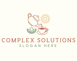 Teapot Tea Cup logo design