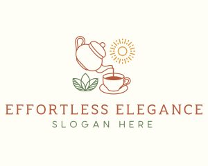 Teapot Tea Cup logo design