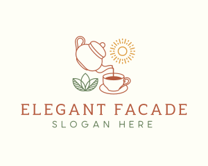 Teapot Tea Cup logo design