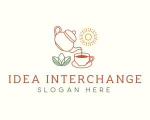 Teapot Tea Cup logo design