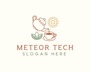 Teapot Tea Cup logo design