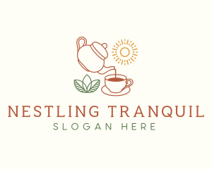 Teapot Tea Cup logo design