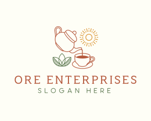 Teapot Tea Cup logo design