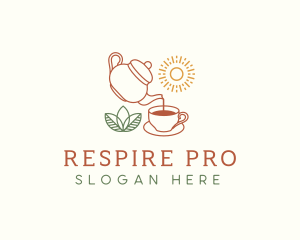 Teapot Tea Cup logo design