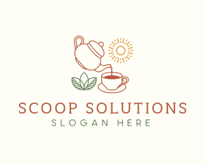 Teapot Tea Cup logo design