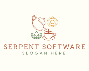 Teapot Tea Cup logo design