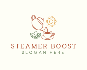 Teapot Tea Cup logo design